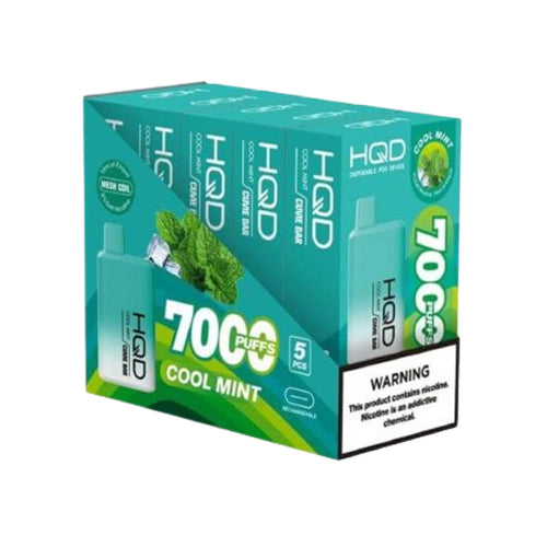 HQD Cuvie Bar 7000 puffs Brick of 5 cool mint disposable vape