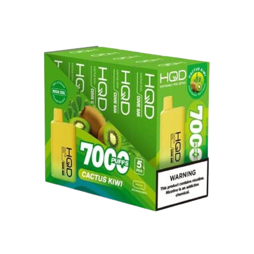 HQD Cuvie Bar 7000 puffs Brick of 5 Pcs cactus kiwi disposable vape