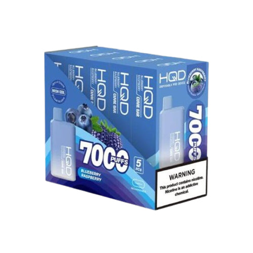 HQD Cuvie Bar 7000 puffs Brick of 5 blueberry raspberry disposable vape