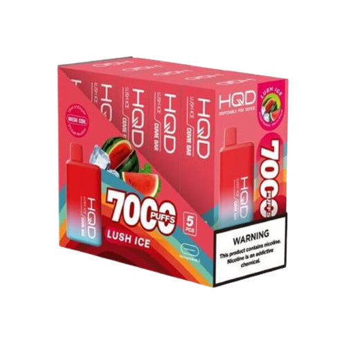 HQD Cuvie Bar 7000 puffs Brick of 5 lush ice disposable vape