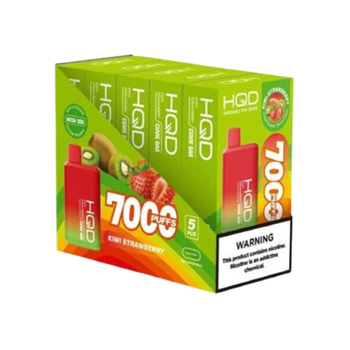 HQD Cuvie Bar 7000 puffs Brick of 5 kiwi strawberry disposable vape