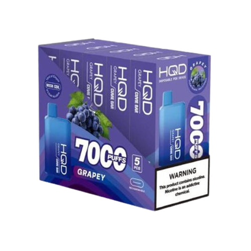 HQD Cuvie Bar 7000 puffs Brick of 5 grapey disposable vape