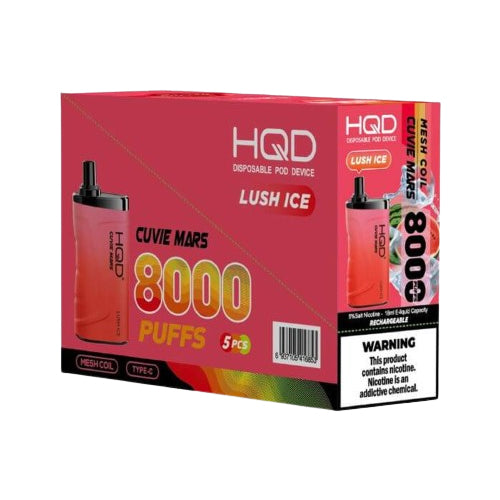 HQD Cuvie Mars 8000 puffs Bricks lush ice disposable vape