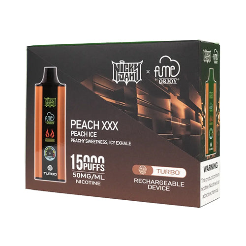 fume x nicky jam 15000 puffs brick peach ice disposable vape