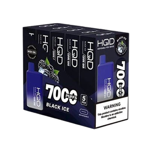HQD Cuvie Bar 7000 puffs Brick of 5 black ice disposable vape
